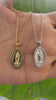 STG 18K Gold Plated Virgin Mary Oval Pendant Necklace – Elegant Religious Jewelry for Faith & Protection