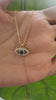STG 18K Gold Plated Rhinestones Evil Eye Pendant Necklace – Protective & Sparkly Jewelry for Positive Energy