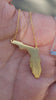 STG 18K Gold Plated Dainty Brushed Florida State Pendant Necklace – Minimalist Sunshine State Jewelry