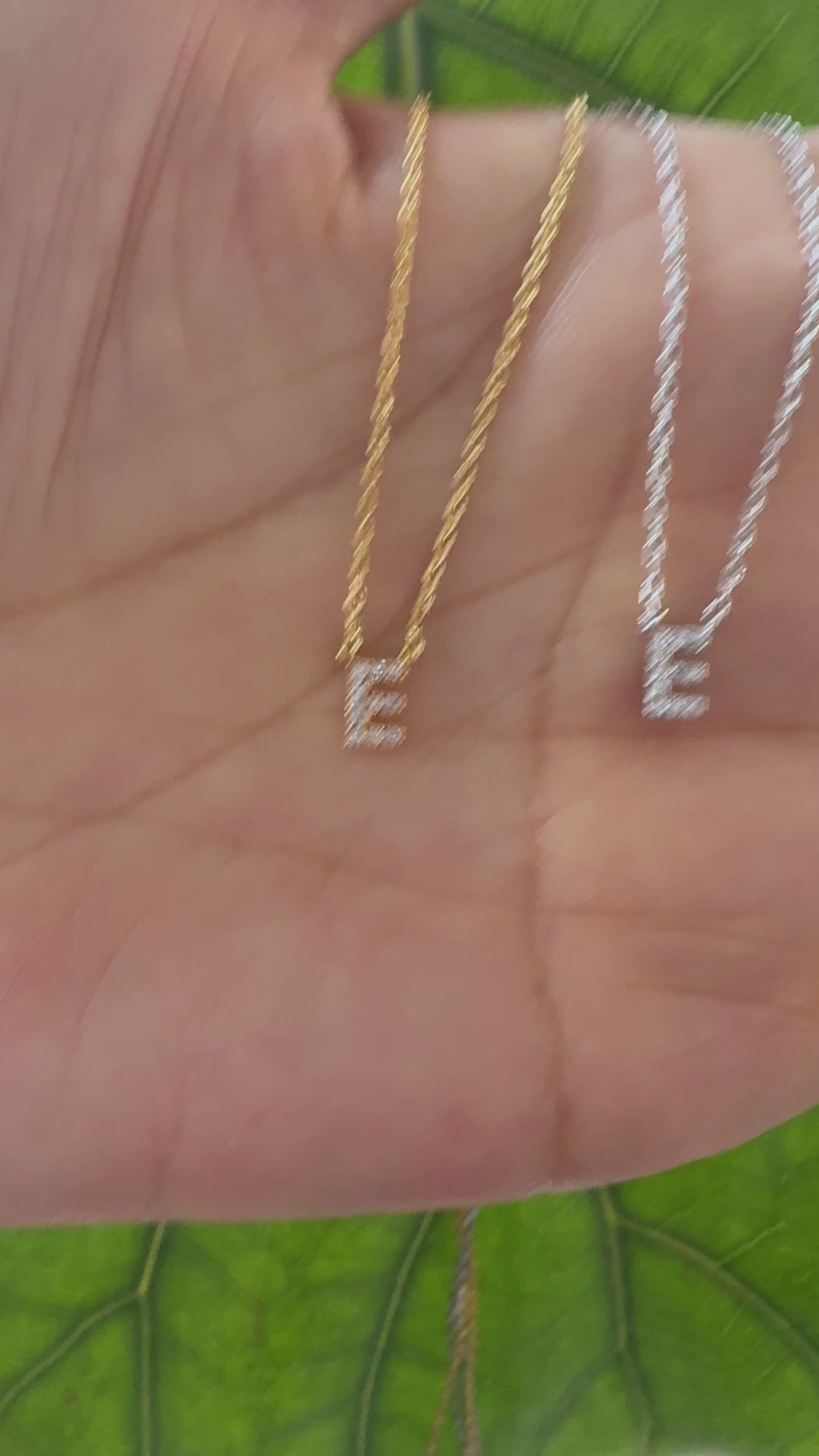 STG 18K Gold Plated Dainty Mini Rhinestone Initial "E" Pendant Necklace – Sparkly Personalized Jewelry Gift