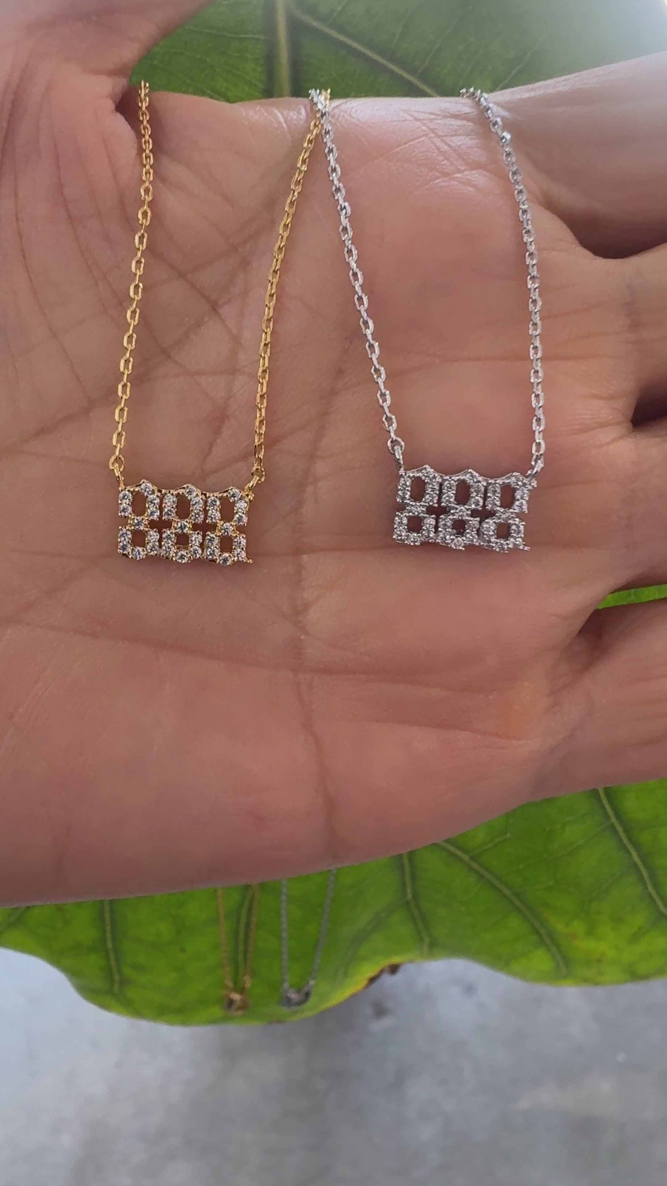 STG 18K Gold Plated Pave Angel Number 888 Pendant Necklace – Abundance & Prosperity Jewelry