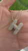 STG Pave Bubble Initial "H" Pendant Necklace – Trendy Rhinestone Letter Necklace in 100% Alloy for Personalized Glam