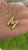 STG 18K Gold Plated Balloon Initial "M" Pendant Necklace – Trendy Puffy Letter Necklace for Personalized Everyday Glam