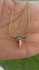 STG 18K Gold Plated Texas Bull Head Pendant Necklace – Western Rodeo Style Jewelry for Bold Looks