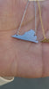 STG 18K Gold Plated Dainty Brushed Virginia State Pendant Necklace – Minimalist State Pride Jewelry for Everyday Wear