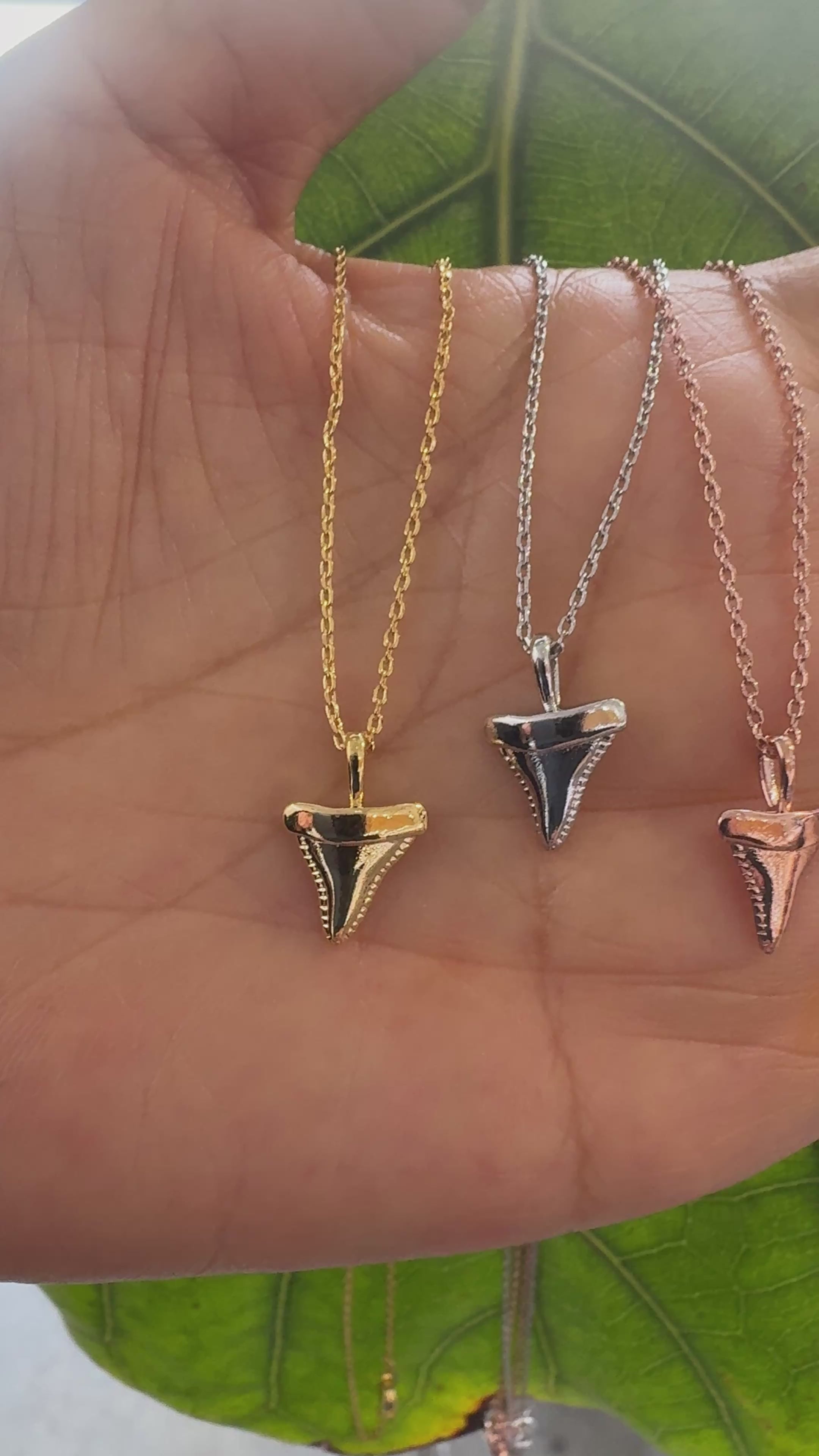STG 18K Gold Plated Shark Tooth Pendant Necklace – Bold Ocean-Inspired Jewelry for Everyday Edge