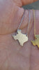 STG 18K Gold Plated Dainty Brushed Texas State Pendant Necklace – Minimalist Southern Pride Jewelry