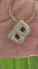 STG Pave Bubble Initial "B" Pendant Necklace – Trendy 100% Alloy Letter Necklace with Sparkling Rhinestones for Custom Style