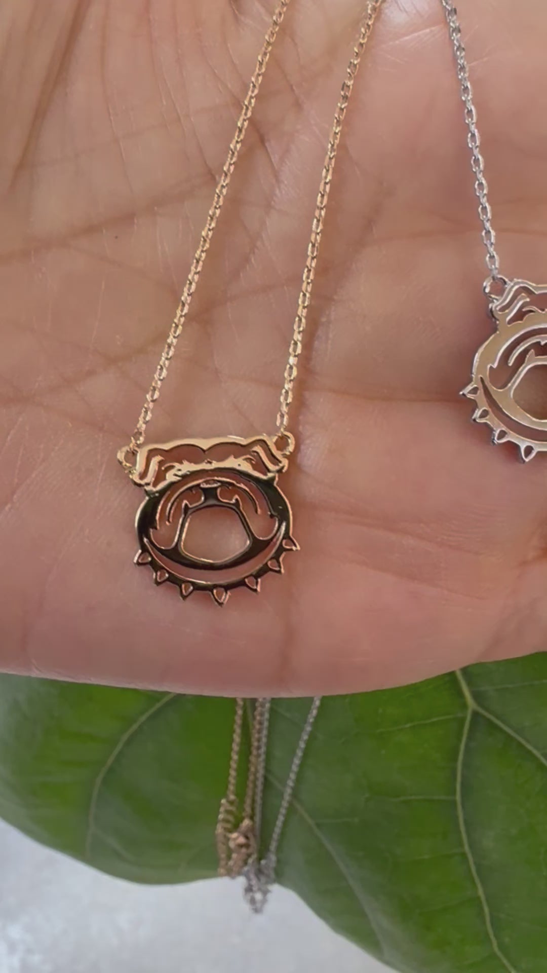 STG 18K Gold Plated Bulldog Face Pendant Necklace – Perfect Jewelry Gift for Dog Lovers