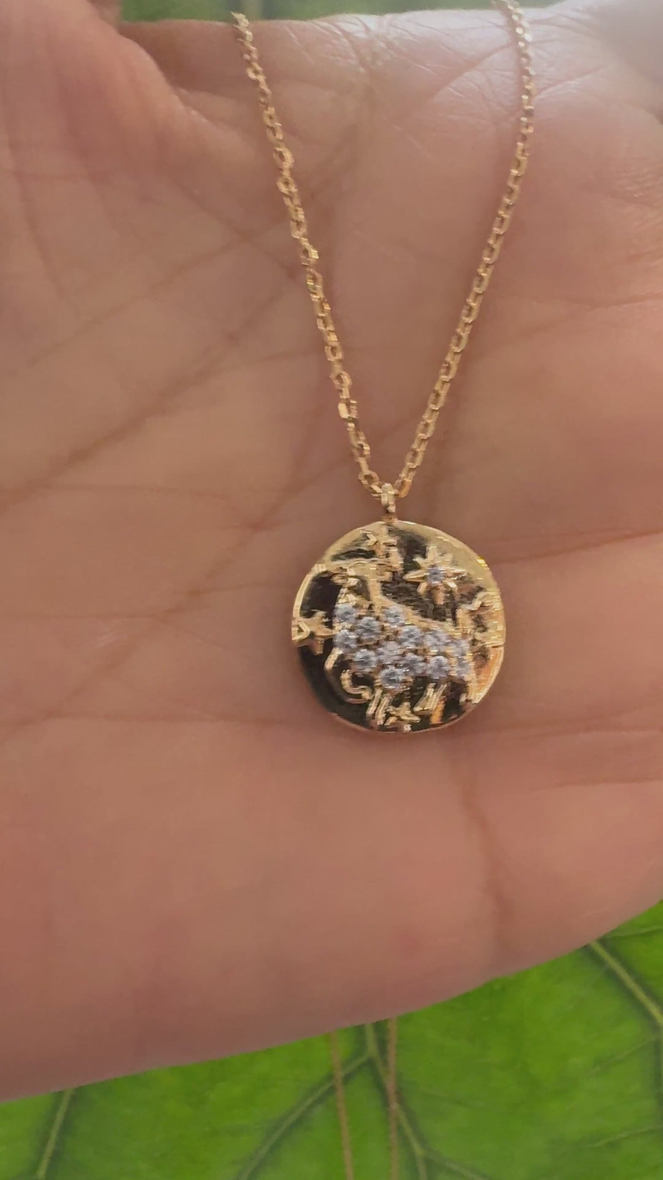 STG 18K Gold Plated Taurus Constellation Zodiac Pendant Necklace (April 20 – May 20) – Elegant Astrology Jewelry for Grounded Souls