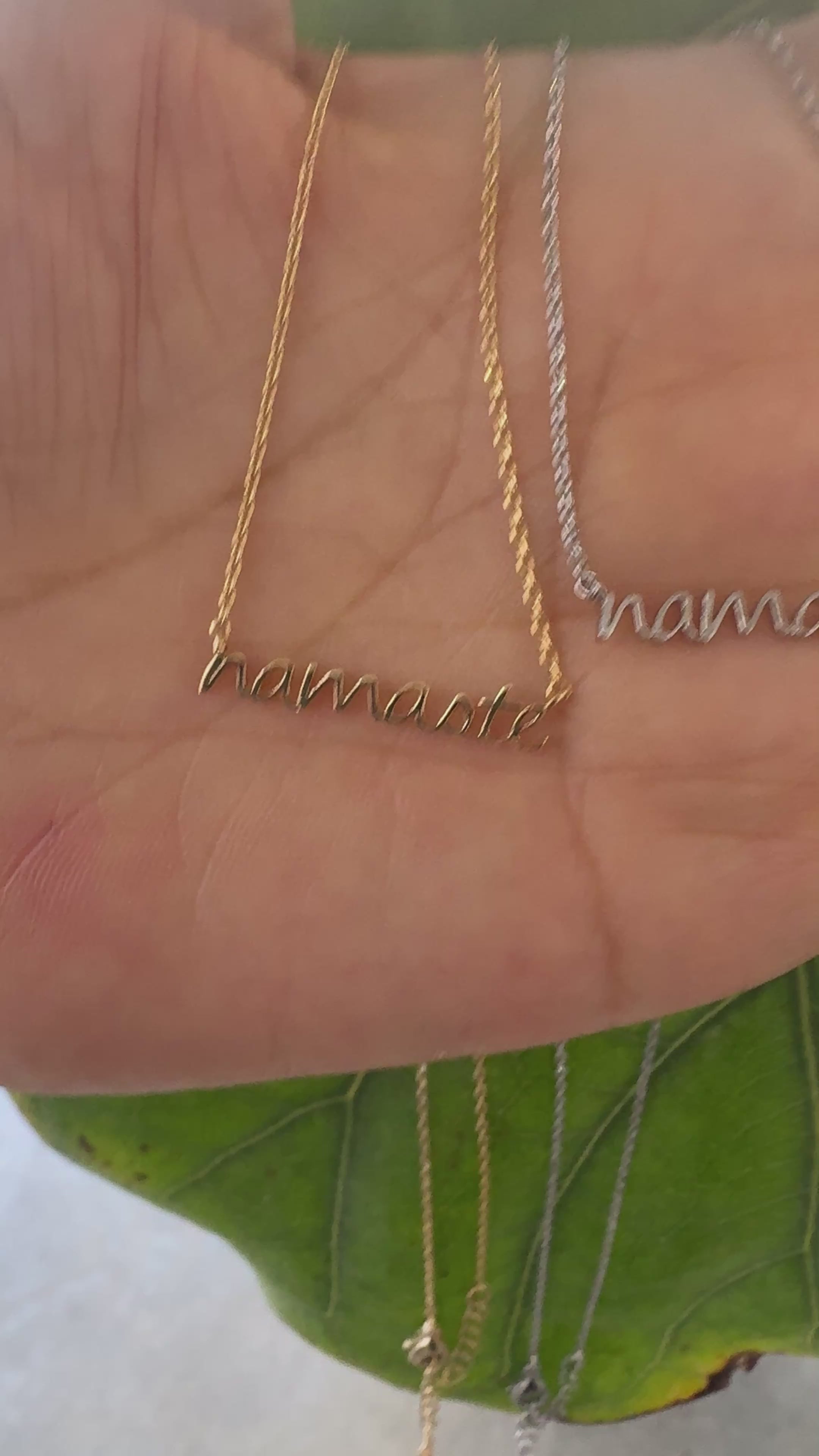 STG 18K Gold Plated “Namaste” Handwritten Pendant Necklace – Yoga Inspired Mindfulness Jewelry for Women