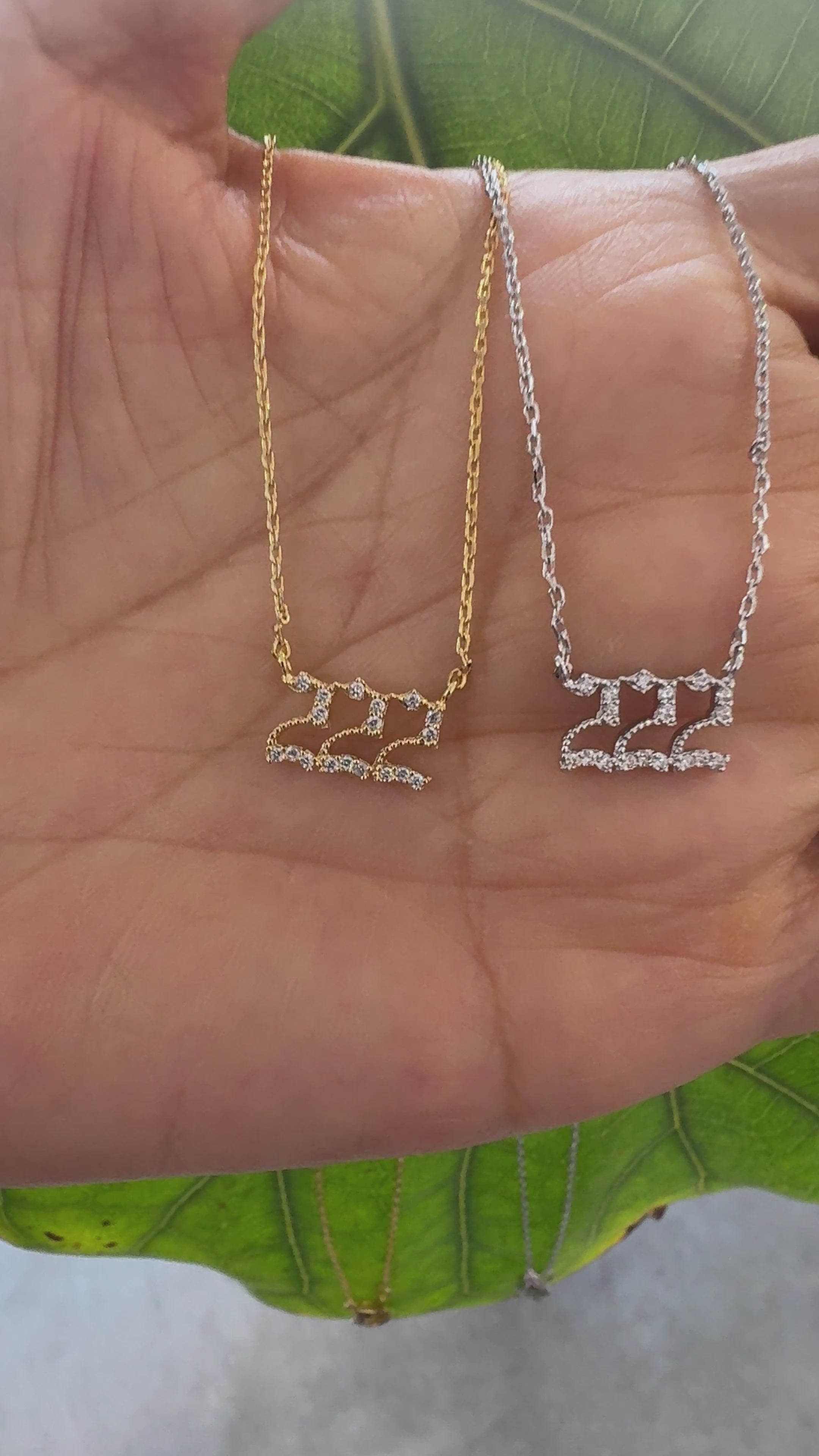 STG 18K Gold Plated Pave Angel Number 222 Pendant Necklace – Balance & Harmony Spiritual Jewelry