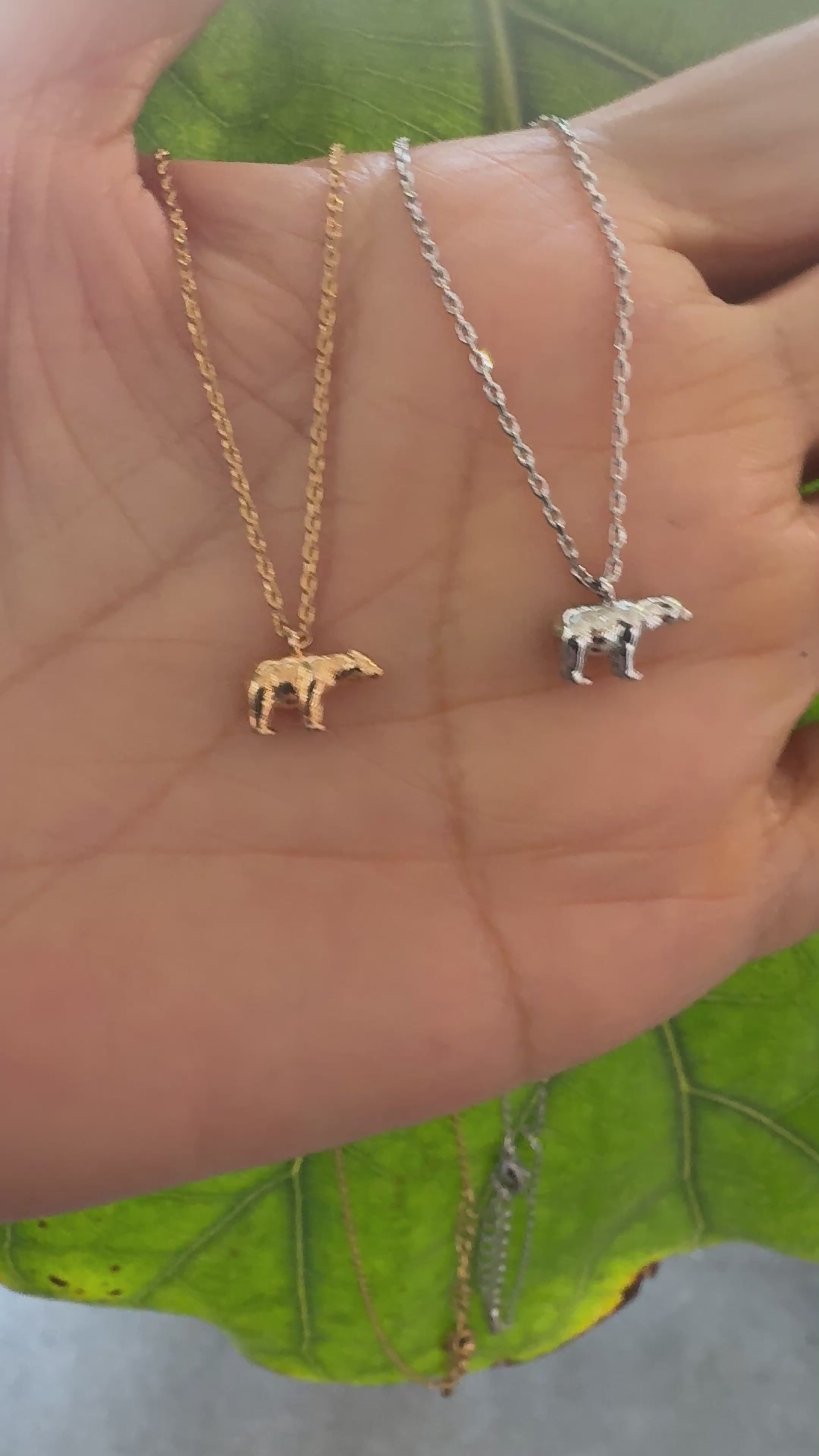 STG Dainty Mini 3D Bear Pendant Necklace with Chain