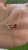 STG 18K Gold Plated July Ruby Birthstone Tulip Pendant Necklace – Elegant Summer Jewelry Gift for July Birthdays