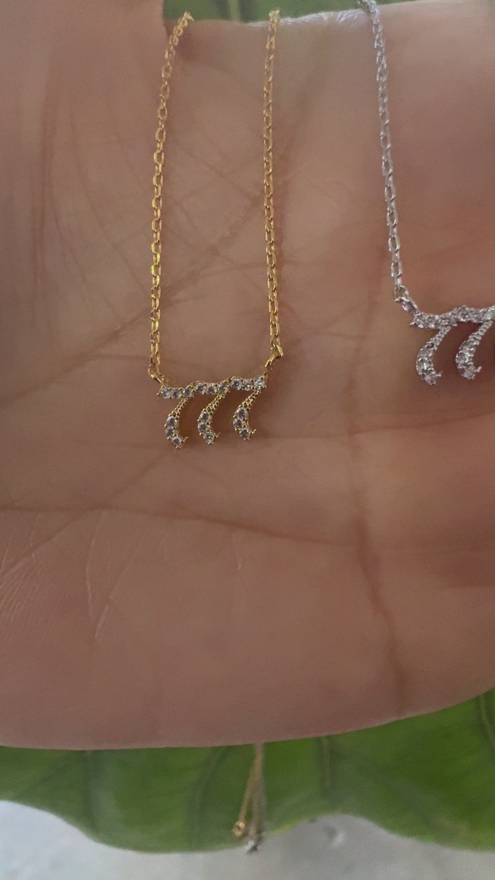 STG 18K Gold Plated Pave Angel Number 777 Necklace – Lucky Spiritual Jewelry for Abundance and Alignment