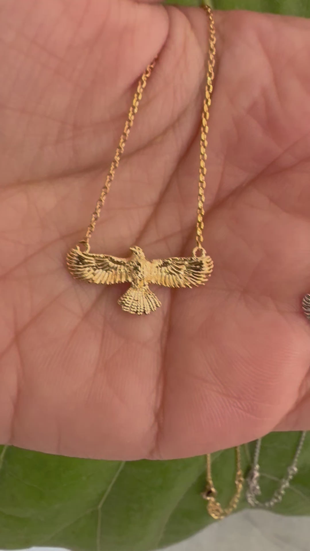 STG 18K Gold Plated Dainty Hawk Pendant Necklace – Symbolic Bird Jewelry for Strength, Vision & Freedom