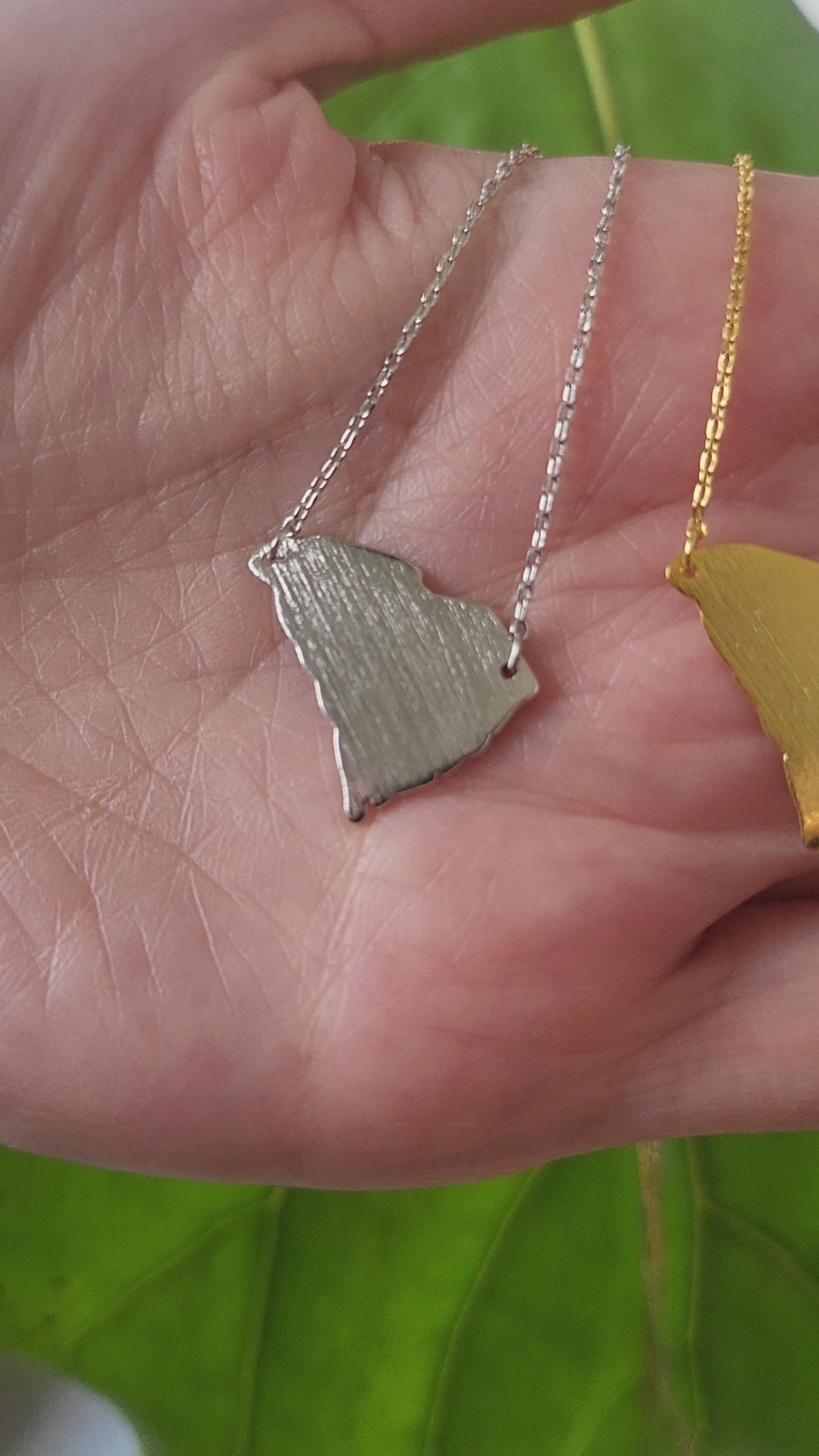 STG 18K Gold Plated Dainty Brushed South Carolina State Pendant Necklace – Minimalist State Pride Jewelry