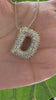 STG Pave Bubble Initial "D" Pendant Necklace – Sparkly 100% Alloy Rhinestone Letter Necklace for Bold Personalized Style