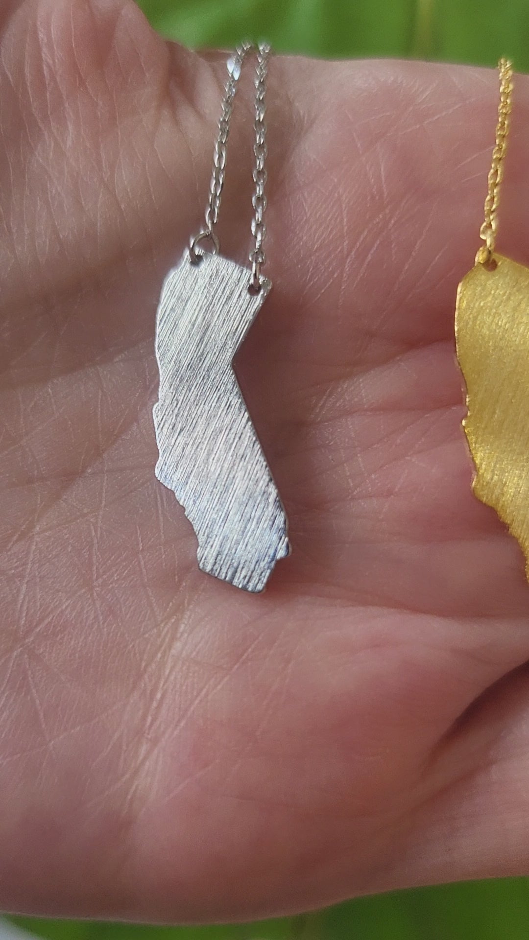 STG 18K Gold Plated Dainty Brushed California State Pendant Necklace – Minimalist CA Jewelry for West Coast Vibes