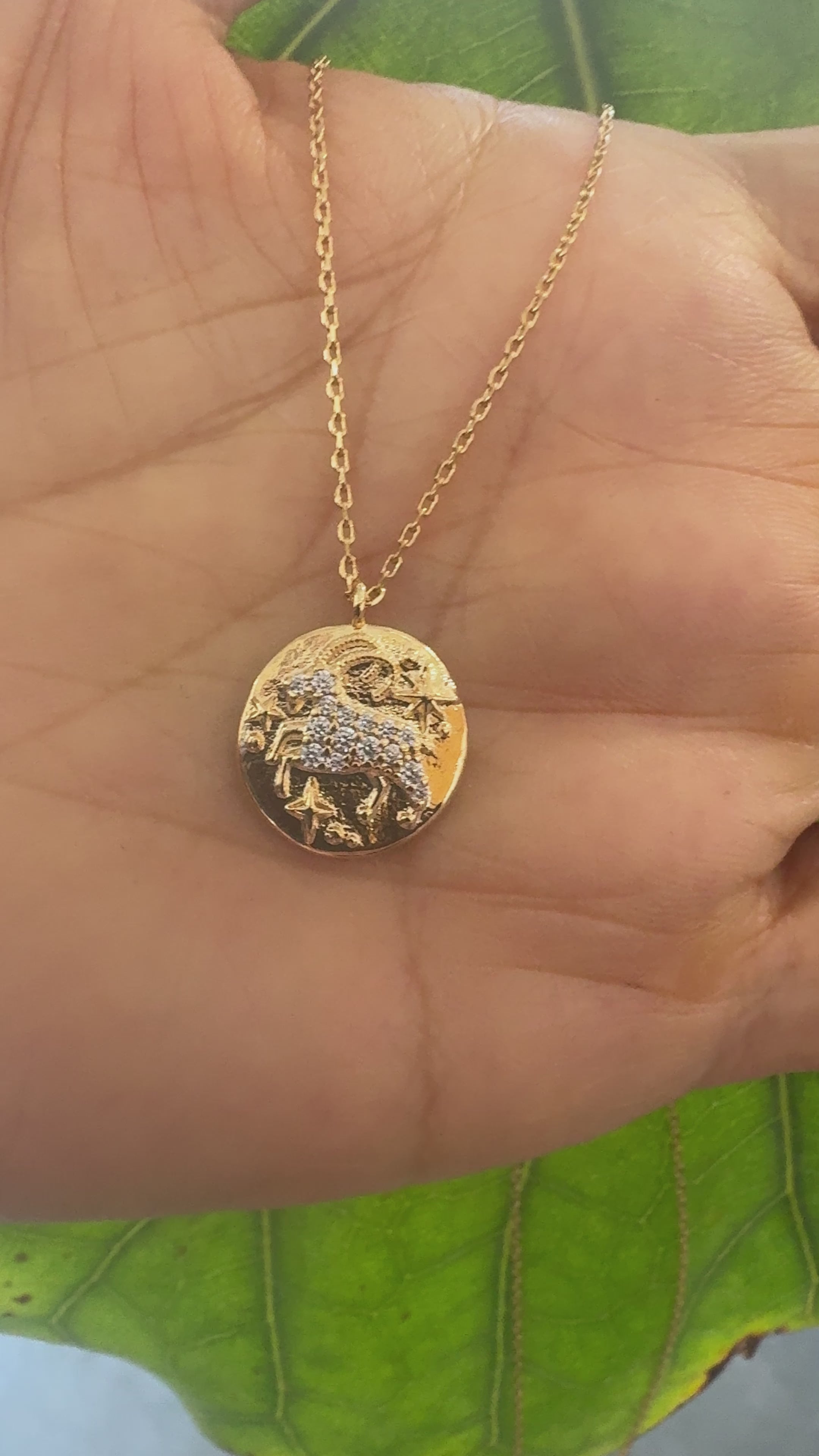 STG 18K Gold Plated Capricorn Zodiac Pendant Necklace (December 22 – January 19) – Elegant Astrology Jewelry for Ambitious Souls